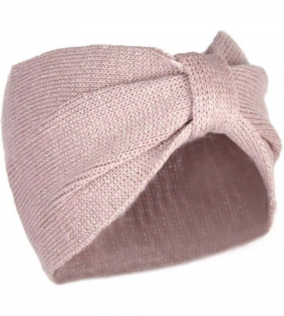 Cold Weather Headbands Glitter Knit Warm Winter Headband-Shimmer Stretch Twisted Knot Ear Warmer Snug Fit Headwrap Turban - C...
