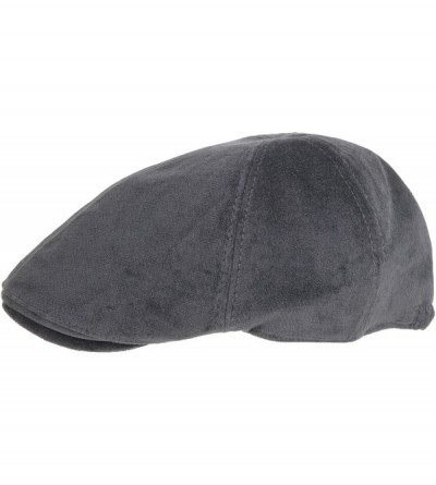 Newsboy Caps Flat Cap Wool Velvet Suede Newsboy Ivy Hat SL3457 - Grey - CP12N1D3JEU $20.96