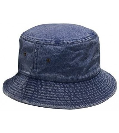 Bucket Hats Short Brim Visor Cotton Bucket Sun Hat - Dark Denim - CZ11YUC36U7 $10.36