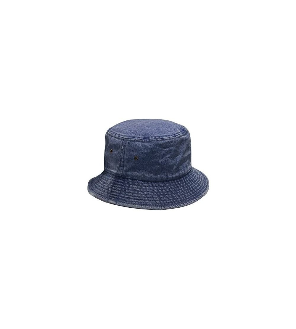 Bucket Hats Short Brim Visor Cotton Bucket Sun Hat - Dark Denim - CZ11YUC36U7 $10.36