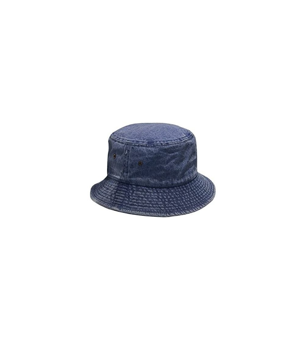 Bucket Hats Short Brim Visor Cotton Bucket Sun Hat - Dark Denim - CZ11YUC36U7 $10.36