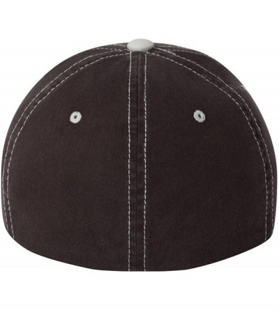 Baseball Caps Contrast Color Stitched Cap - Brown/ Stone - C3118D18T7V $13.43