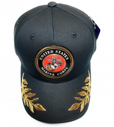 Baseball Caps Military - US Marine Corps Emblem Hat - Black - CY11DAX8D63 $10.80