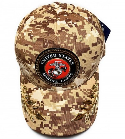 Baseball Caps Military - US Marine Corps Emblem Hat - Black - CY11DAX8D63 $10.80