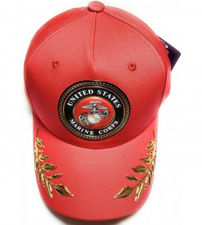 Baseball Caps Military - US Marine Corps Emblem Hat - Black - CY11DAX8D63 $10.80