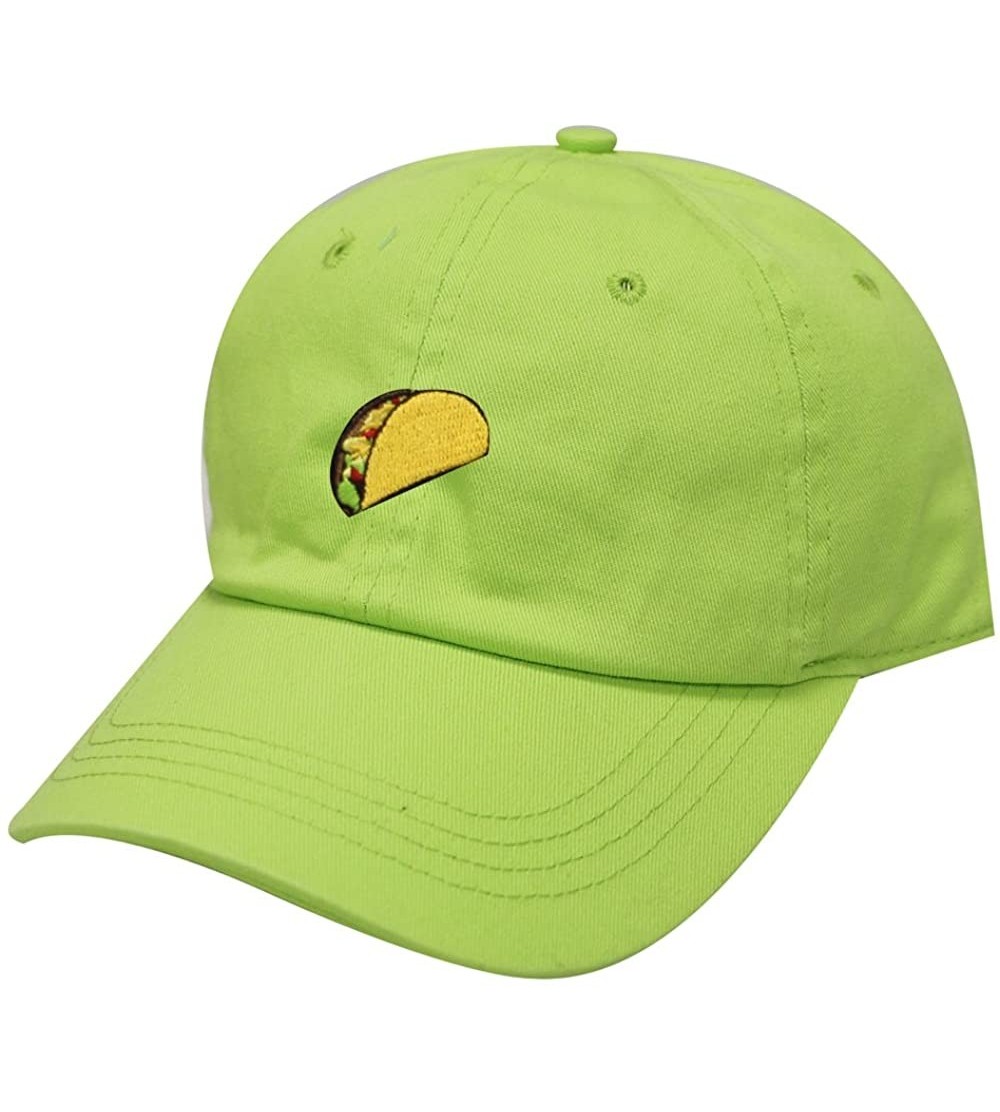 Baseball Caps Taco Emoji Cotton Baseball Cap Dad Hats - Lime - CV17Z30LZUO $10.22