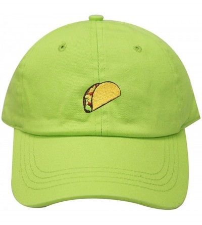 Baseball Caps Taco Emoji Cotton Baseball Cap Dad Hats - Lime - CV17Z30LZUO $10.22