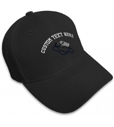Baseball Caps Custom Baseball Cap Referee Whistle B Embroidery Dad Hats for Men & Women - Black - CA18SK8U4TN $40.80