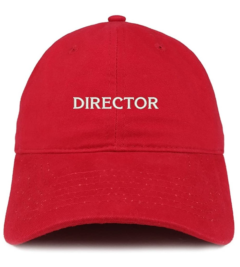 Baseball Caps Director Embroidered Soft Cotton Dad Hat - Red - CW18EYKL42E $20.78