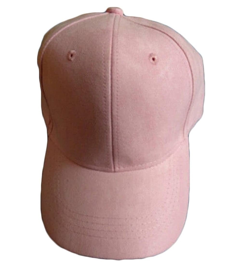Baseball Caps Unisex Baseball Cap Plain Blank Solid Adjustable Polo Style Hat - Pink - CN186R06DXA $12.91