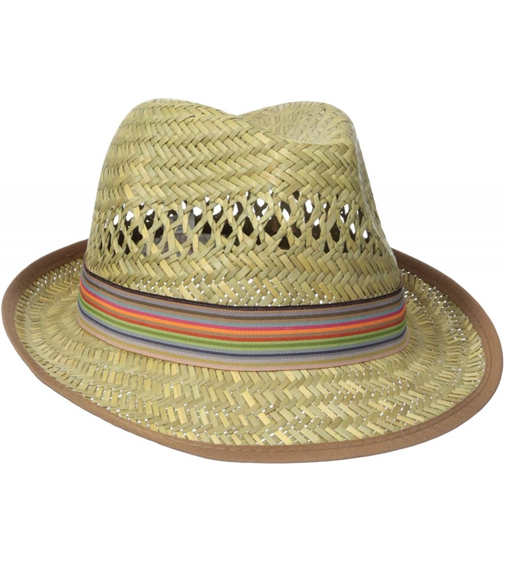Fedoras Women's Panama Hat with Grosgrain Trim - Natural/Multi - CH126AORV25 $25.46