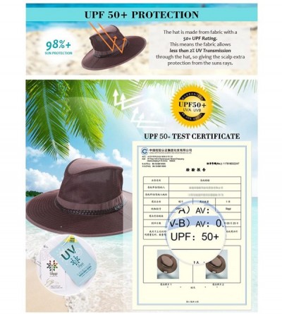 Sun Hats FANCET Bucket Hat for Women Foldable Sun UV SPF Cotton Hunting Fishing - 99069_brown - CC18E2IAWM9 $22.85