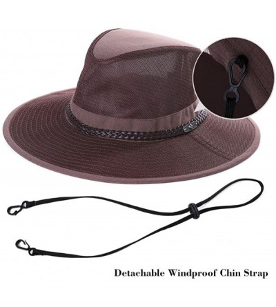 Sun Hats FANCET Bucket Hat for Women Foldable Sun UV SPF Cotton Hunting Fishing - 99069_brown - CC18E2IAWM9 $22.85