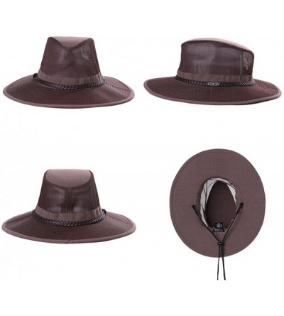 Sun Hats FANCET Bucket Hat for Women Foldable Sun UV SPF Cotton Hunting Fishing - 99069_brown - CC18E2IAWM9 $22.85