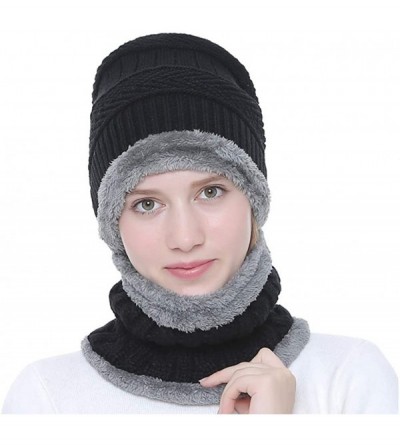 Skullies & Beanies Women Christmas Beanie Hat Winter Warm Knitted Crochet Santa Hat Gift - Black - CJ18KZDR9EQ $10.05