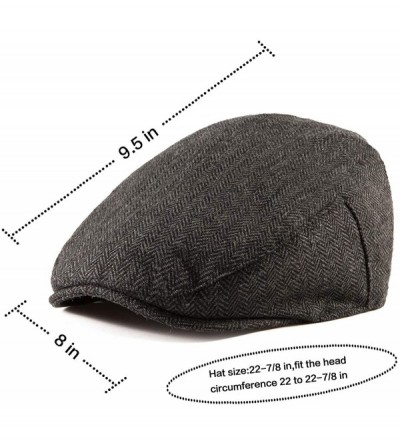 Newsboy Caps 2 Pack Newsboy Hats for Men Wool Scally Cap Mens Flat Cabbie Ivy Tweed S/M/L/XL - C818XDWYKOE $24.87