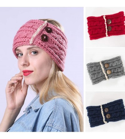 Cold Weather Headbands Women's Warm Crochet Turban Headband Bulky Crochet Twist Headwrap - C - CD18LU3NU84 $33.79