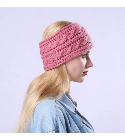 Cold Weather Headbands Women's Warm Crochet Turban Headband Bulky Crochet Twist Headwrap - C - CD18LU3NU84 $33.79