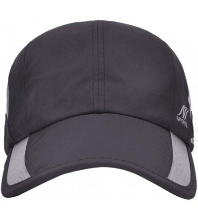 Baseball Caps Men's Outdoor Quick Dry Mesh Baseball Cap Adjustable Lightweight Sun Hat for Running Hiking - Dark Grey B - CZ1...