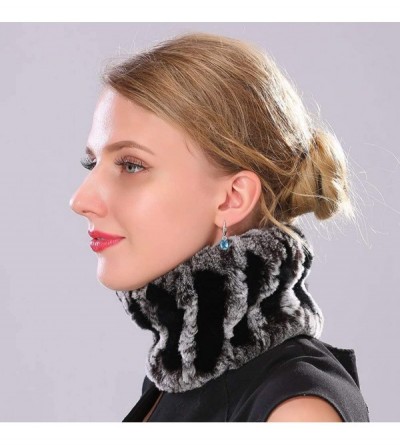 Skullies & Beanies Rabbit Fur Headband Elastic Winter Neck Warmer Fur Ring Cowl Scarf for Women Girls - 6 - CF18LZ9HETH $14.35