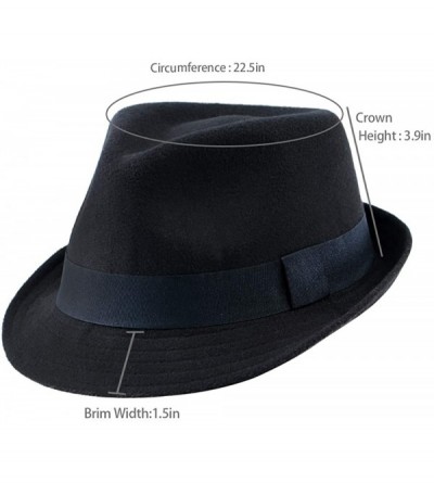 Fedoras Fedora Manhattan Gangster Costume Vintage - Black - CY18WXWKQ0W $9.88