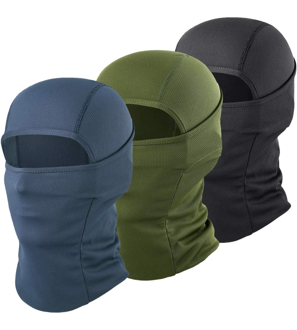 Balaclavas Balaclava - Breathable Face Mask Sun UV Protection for Motorcycle - Deep Blue+deep Green - CD192ZI7XCM $20.16