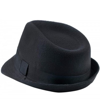 Fedoras Fedora Manhattan Gangster Costume Vintage - Black - CY18WXWKQ0W $9.88