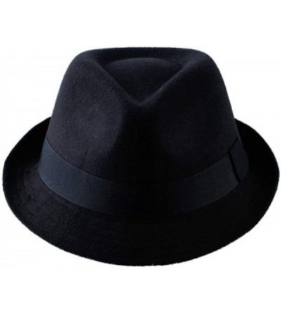 Fedoras Fedora Manhattan Gangster Costume Vintage - Black - CY18WXWKQ0W $9.88