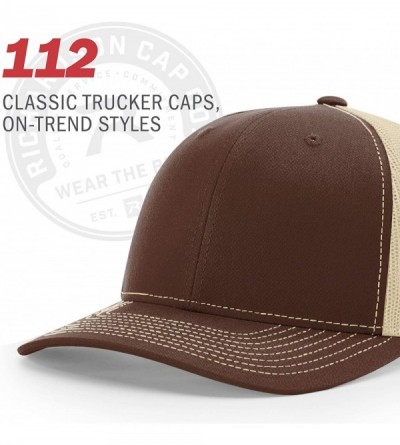 Baseball Caps Richardson Unisex 112 Trucker Adjustable Snapback Baseball Cap- Tri Royal/White/Red- One Size Fits Most - CR17Z...