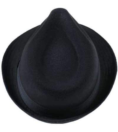 Fedoras Fedora Manhattan Gangster Costume Vintage - Black - CY18WXWKQ0W $9.88