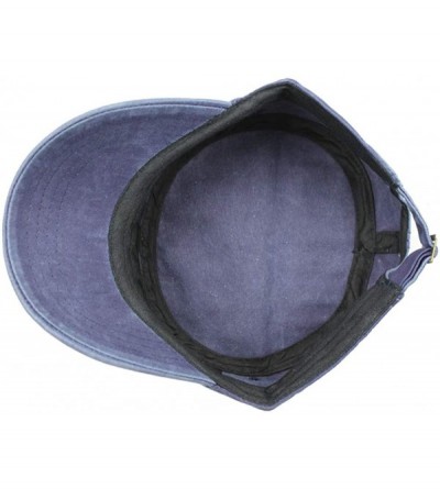 Baseball Caps Men's Cotton Flat Top Peaked Baseball Twill Army Military Corps Hat Cap Visor - 2019 Navy - CH18R8Q5OHE $8.79