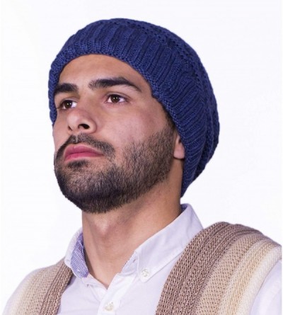 Skullies & Beanies Unisex Alpaca Wool Beanie - Warm- Soft & Thick Woolen Cap Hat - Blue - CV18LELX5LS $28.31