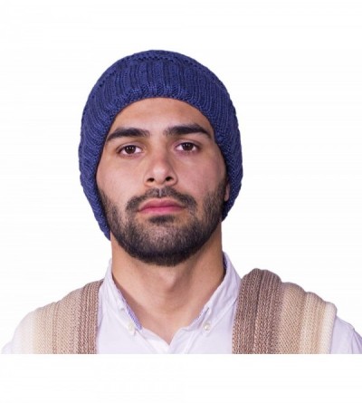 Skullies & Beanies Unisex Alpaca Wool Beanie - Warm- Soft & Thick Woolen Cap Hat - Blue - CV18LELX5LS $28.31