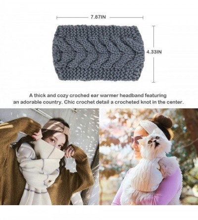Headbands Womens Winter Knitted Headband - Soft Crochet Bow Twist Hair Band Turban Headwrap Hat Cap Ear Warmer - C718ASD5958 ...