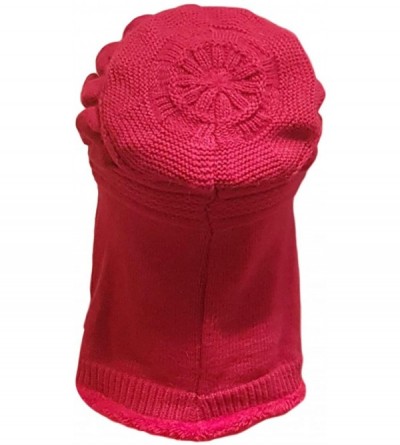 Skullies & Beanies Beanie Scarf Winter Womens Pompom - Red B - CD194G8IOKH $12.73