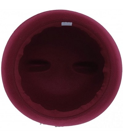 Bomber Hats Women Wool Felt Cat Ear Roll-up Hat Fedora Bowler Head Circumference 22.5" - Wine - CH127E5KK8H $11.04