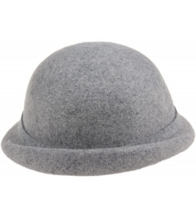 Bucket Hats Women's 100% Wool Church Dress Cloche Hat Plumy Felt Bucket Winter Hat - Grey - CU186L55A0N $19.14