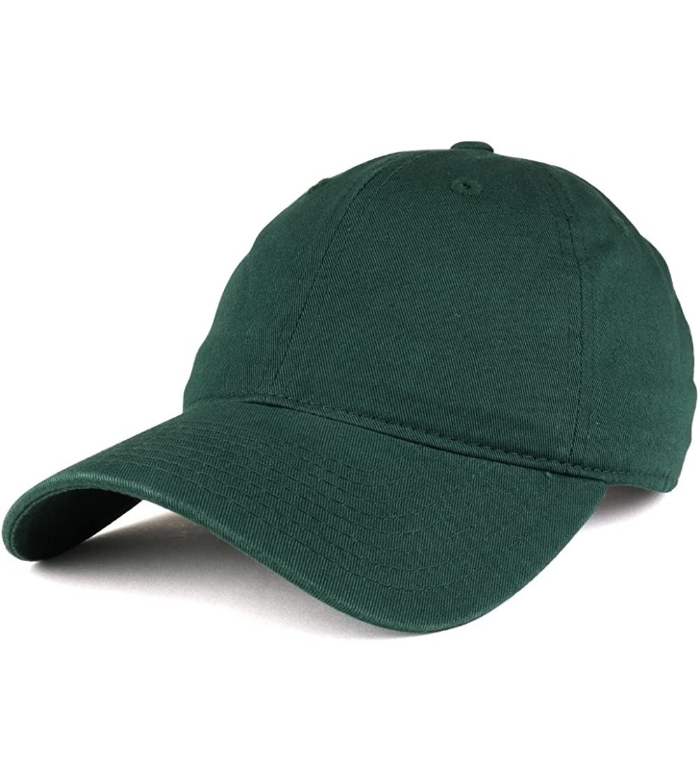 Baseball Caps Low Profile Vintage Washed Cotton Baseball Cap Plain Dad Hat - Hunter - CI1864KZT9O $16.32