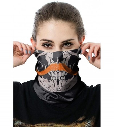 Balaclavas Unisex Multifunctional Seamless Bandana Face Mask Neck Gaiter Headwear Tube Mask Scarf - Skull 3 - CP197SSMUWD $22.67