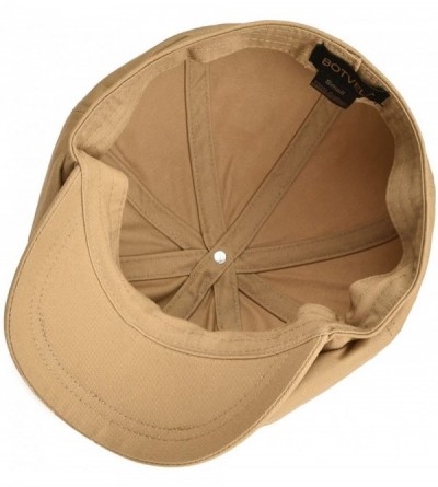 Newsboy Caps Men's 8 Piece Newsboy Flat Cap 100% Cotton Gatsby Ivy Golf Cabbie Hat - Khaki - C018E0GMSAG $13.24