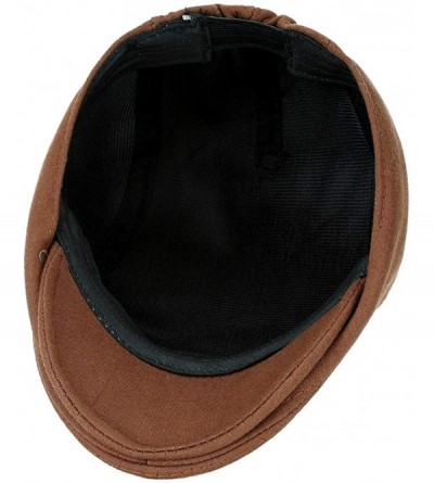 Newsboy Caps Men's Flat Cap Cotton Soft Fit Newsboy Cap Ivy Gatsby Driving Hat - 1-brown - C718YZE8ZIC $8.10