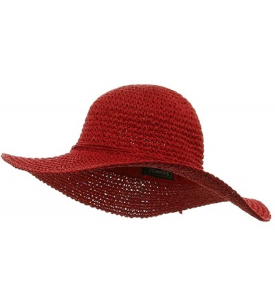 Sun Hats Ladies Hand Crocheted Hats-Red - Red - CP111C6HVXR $14.92