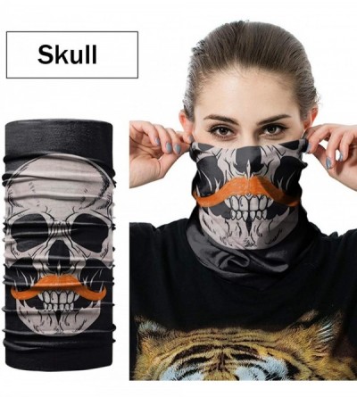 Balaclavas Unisex Multifunctional Seamless Bandana Face Mask Neck Gaiter Headwear Tube Mask Scarf - Skull 3 - CP197SSMUWD $8.37