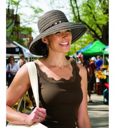 Sun Hats Women's Breton Sun Hat - UPF 50+- Lightweight- Packable- Modern Style- Broad Brim- Designed in Australia - Black - C...