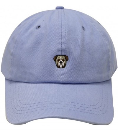 Baseball Caps Bulldog Small Embroidered Cotton Baseball Cap - Sky - CD12H0D8TXB $10.91