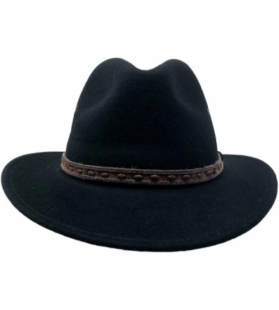 Fedoras One Fresh Hat Men's Crushable Safari Water Repellent Hat with Leather Band - Black - CA18ZCK2MNK $34.87