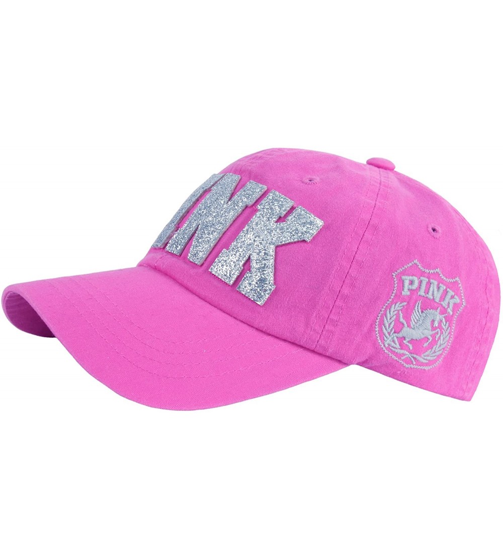 Baseball Caps New Pink Emblem Women Sexy Twinkle Club Lady Ball Cap Baseball Hat Truckers - Pink2 - CM12EENYOO3 $20.48