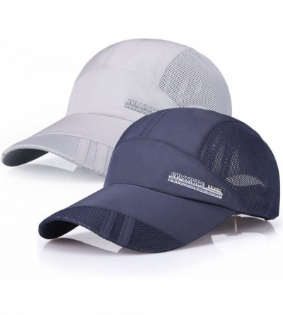 Baseball Caps New UV Quick-Drying Waterproof Baseball Cap Outdoor Lightweight UV Protection Hats - Navy+light Gray - CK18EX2Y...
