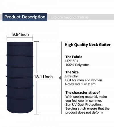 Balaclavas Summer Neck Gaiters Fishing Face Scarf Sun Protection Headwear for Men and Women - Dark Blue - CB198XS4WG7 $9.12