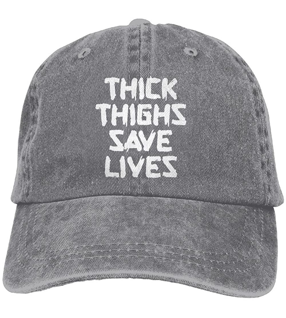 Baseball Caps Unisex Thick Thighs Save Lives Vintage Jeans Adjustable Baseball Cap Cotton Denim Dad Hat - Ash - C218GEAHE2S $...